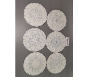 Stickserie ITH - Untersetzer Flower Circles